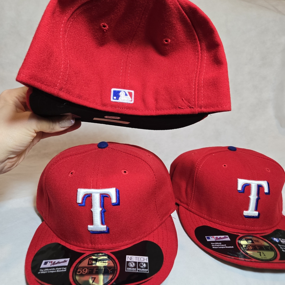 Red Baseball Cap with White and Blue Logo - Picture 11 of 11